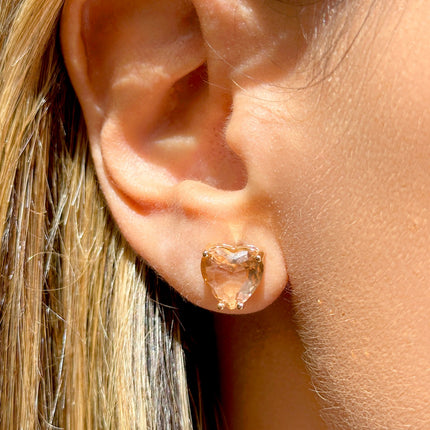 Heart crystal earrings