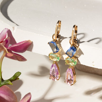 Crystal colourful earrings