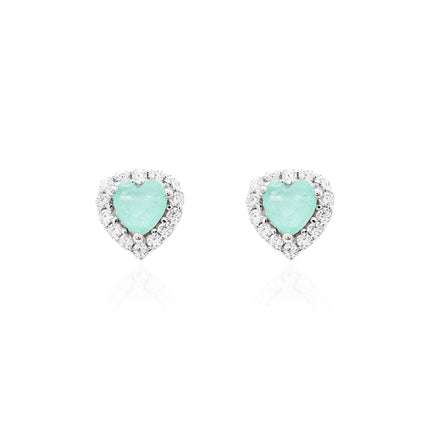 Sterling silver heart zirconia small earrings
