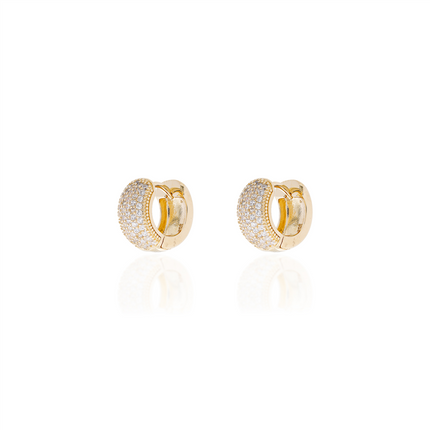 Sterling silver hoop zirconia earrings