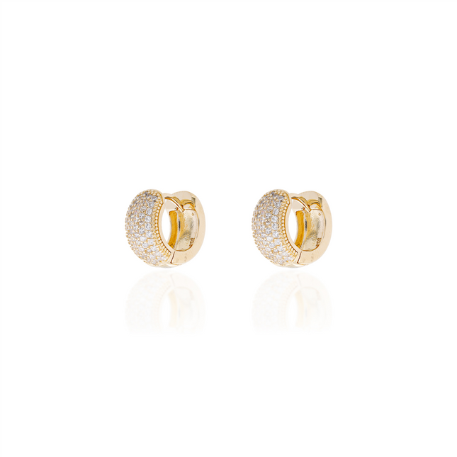 Sterling silver hoop zirconia earrings
