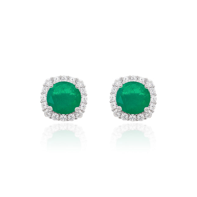 Sterling silver emerald zirconia set