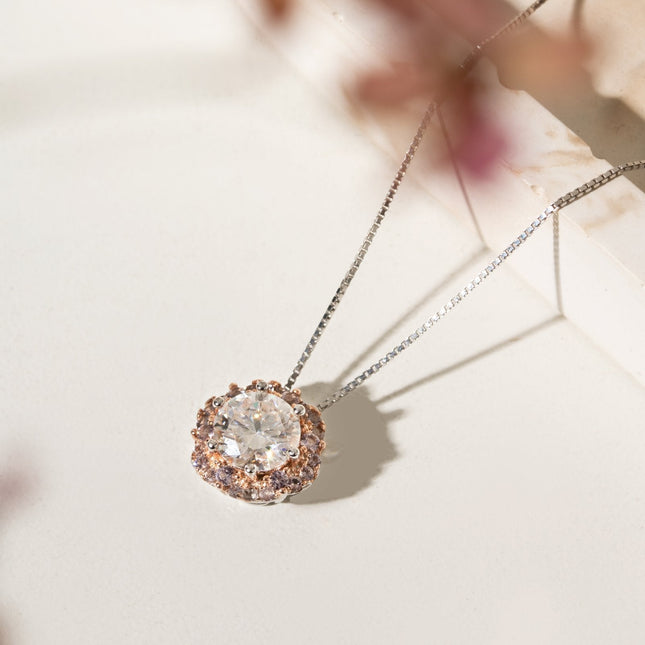 Moissanite colourful necklace