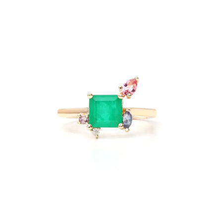 Emerald crystal ring
