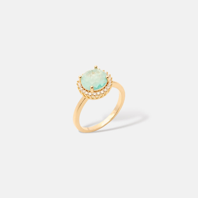 Round tourmaline crystal ring