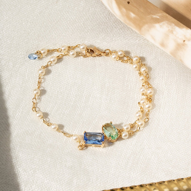 Baroque pearls and crystal bracelet