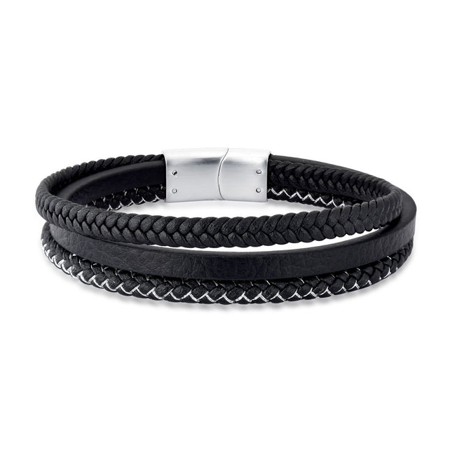 Black leather bracelet
