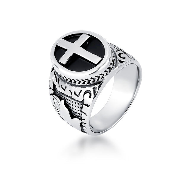 Cross stainless ring