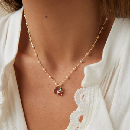 Colourful crystal and baroque pearls set