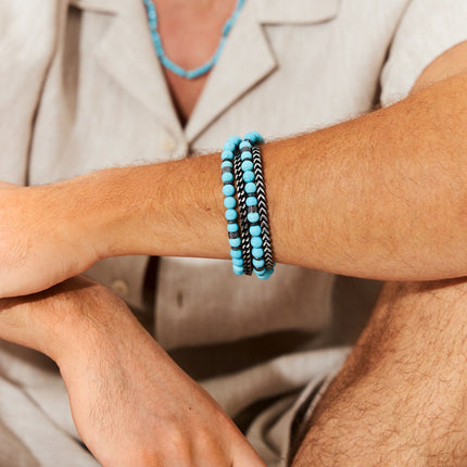 Stainless and turquoise bracelet