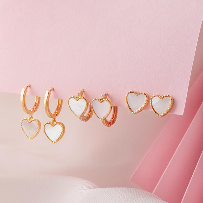 Mix of 3 heart mother pearls