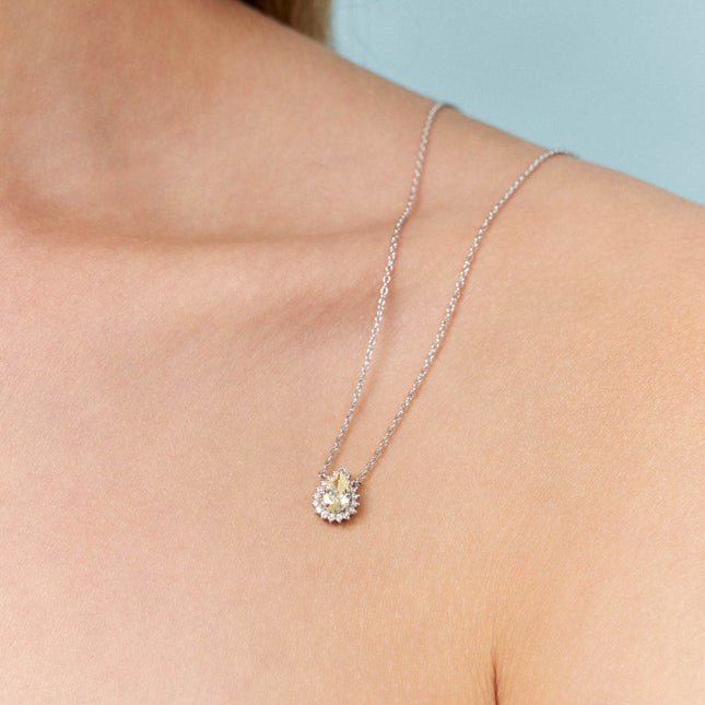 Citrine crystal and zirconia set