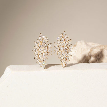Ear cuff zirconia earrings