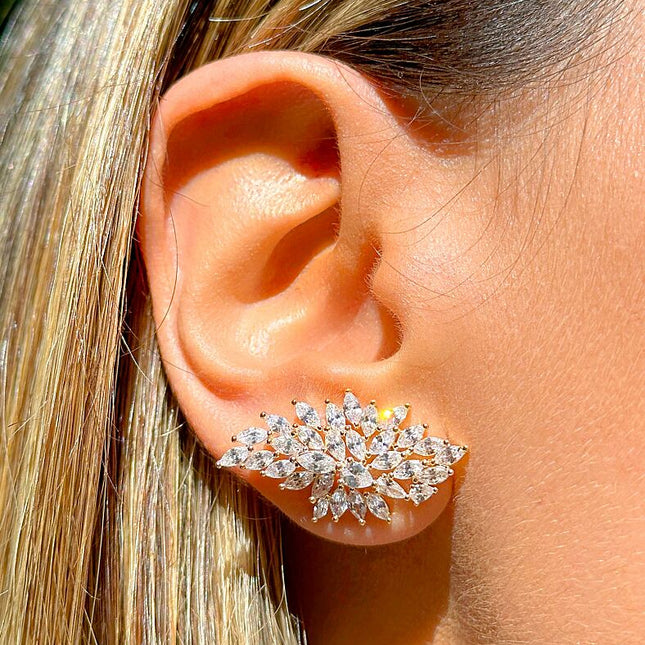 Ear cuff zirconia earrings