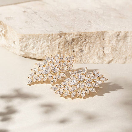 Ear cuff zirconia earrings