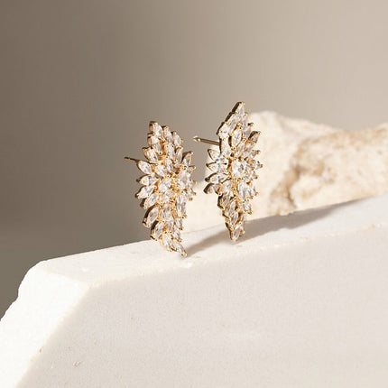 Ear cuff zirconia earrings