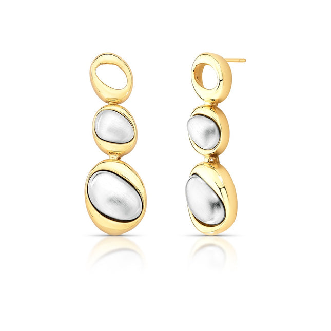 Long double colour earrings