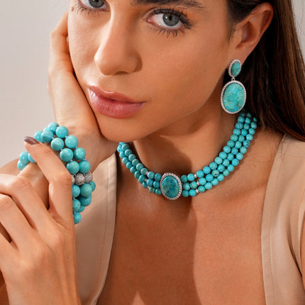 Turquoise balls necklace