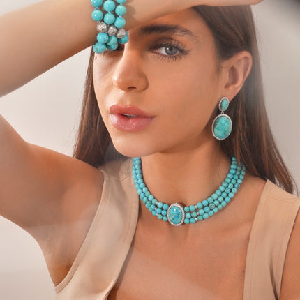 Turquoise balls necklace
