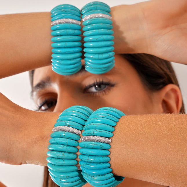 Turquoise thick bracelet