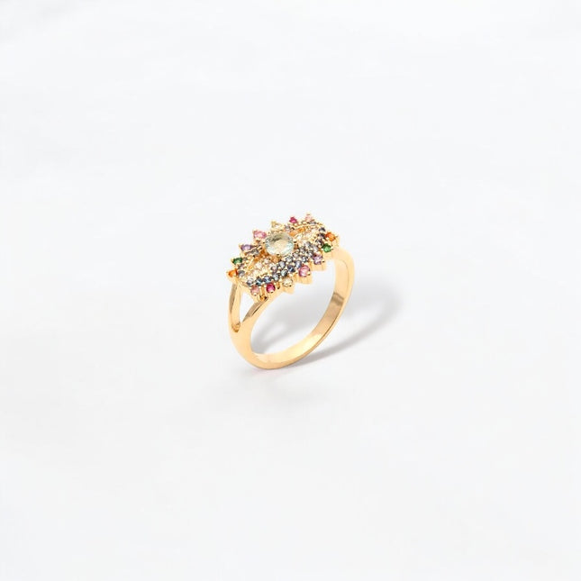 Eyes colourful zirconia ring