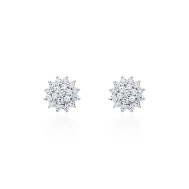 Sterling silver round zirconia earrings