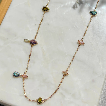 Drop colourful necklace