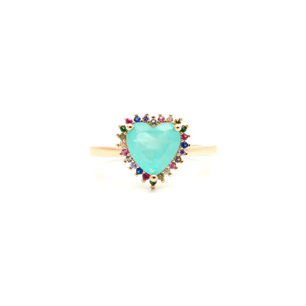 Heart tourmaline ring
