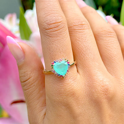 Heart tourmaline ring