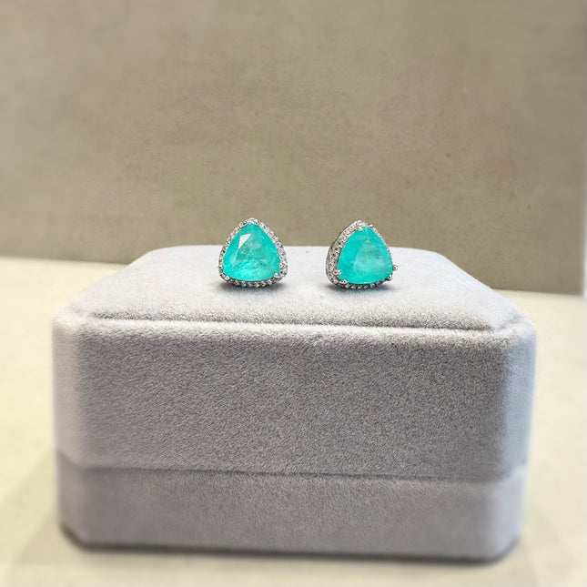 Sterling silver tourmaline zirconia earrings