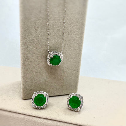 Sterling silver emerald zirconia set