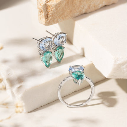 Drop crystal ring