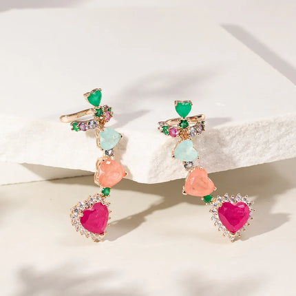 Ear cuff colourful earrings