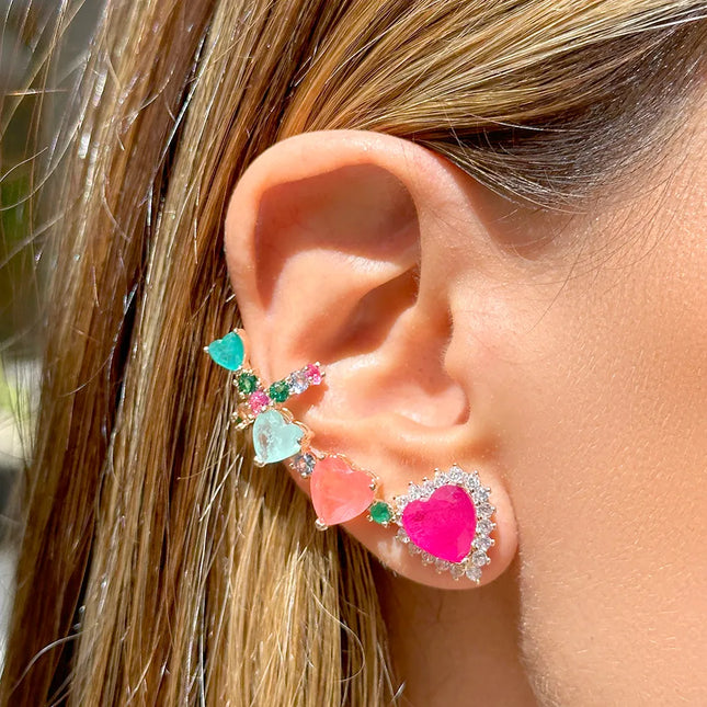Ear cuff colourful earrings