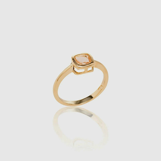 Square crystal ring