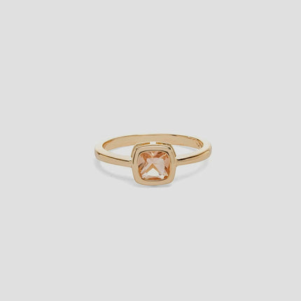 Square crystal ring