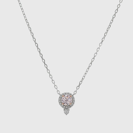 Sterling silver morganite crystal set