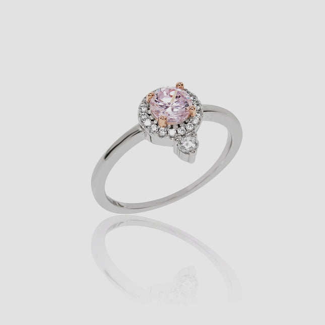 Sterling silver morganite ring