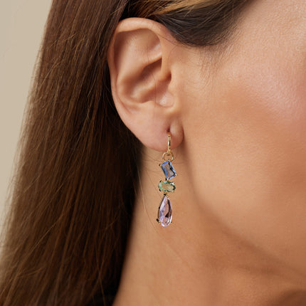 Crystal colourful earrings