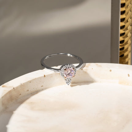 Sterling silver morganite ring