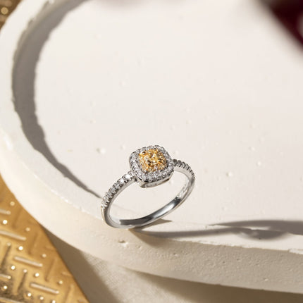 Sterling silver square citrine ring