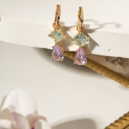 Crystal colourful earrings
