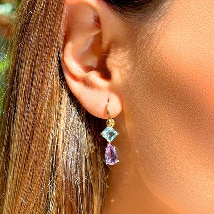 Crystal colourful earrings