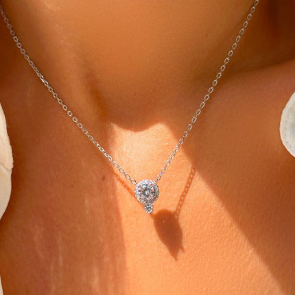 Sterling silver morganite crystal set