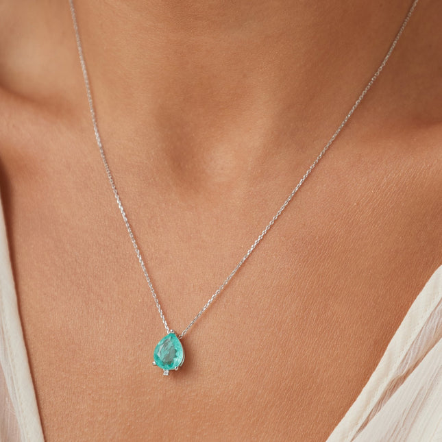 Sterling silver drop tourmaline set