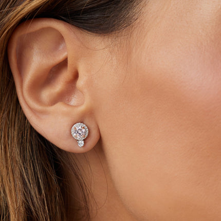 Sterling silver morganite crystal set