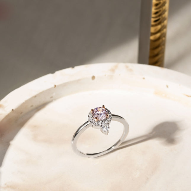 Sterling silver morganite ring