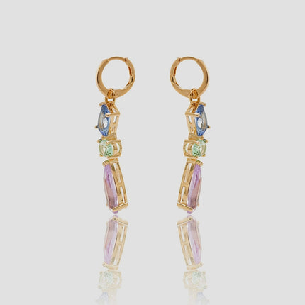 Crystal colourful earrings