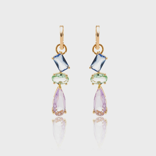 Crystal colourful earrings