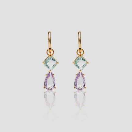 Crystal colourful earrings